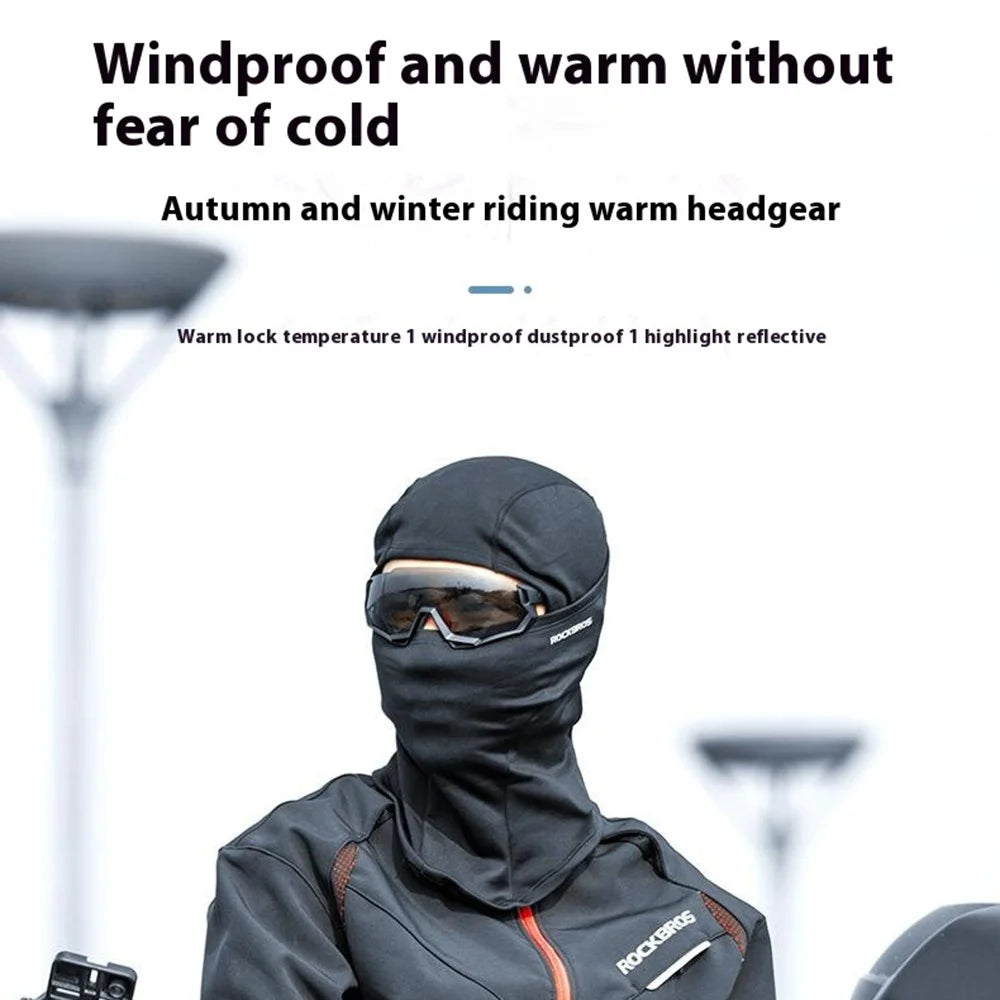 ROCKBROS Outdoor Cycling Windproof Face Mask Winter Thermal Balaclava Helmet Liner Cap - Black - 3