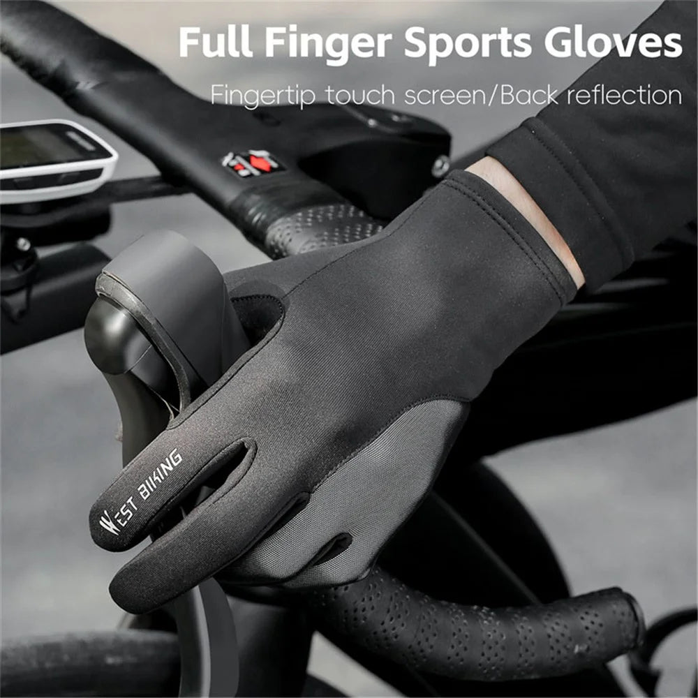 WEST BIKING YP0211262 Shock Absorbing Cycling Gloves Mountain Bike Touch Screen Full Finger Mittens - M - 2