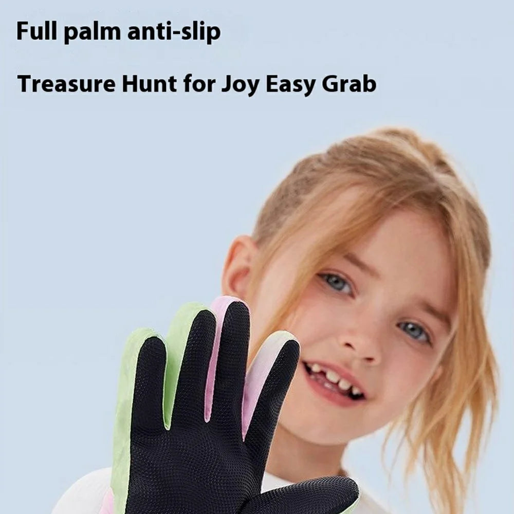 GOLOVEJOY DRST39 1 Pair Winter Ski Gloves for 8-12 Years Kids Waterproof Windproof Snow Mittens Size M - White - 7