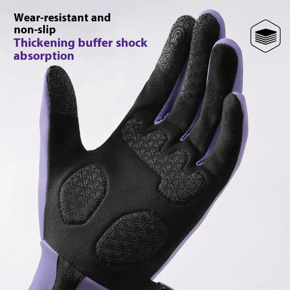 GOLOVEJOY DB74 Winter Outdoor Sports Fleece Lined Gloves Non Slip Touch Screen Mittens Size L - Black - 4