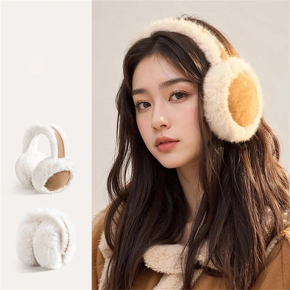 GOLOVEJOY DEZ47 Foldable Suede Fabric Ear Muffs Winter Fluffy Earmuffs Windproof Ear Warmers - Camel - 6