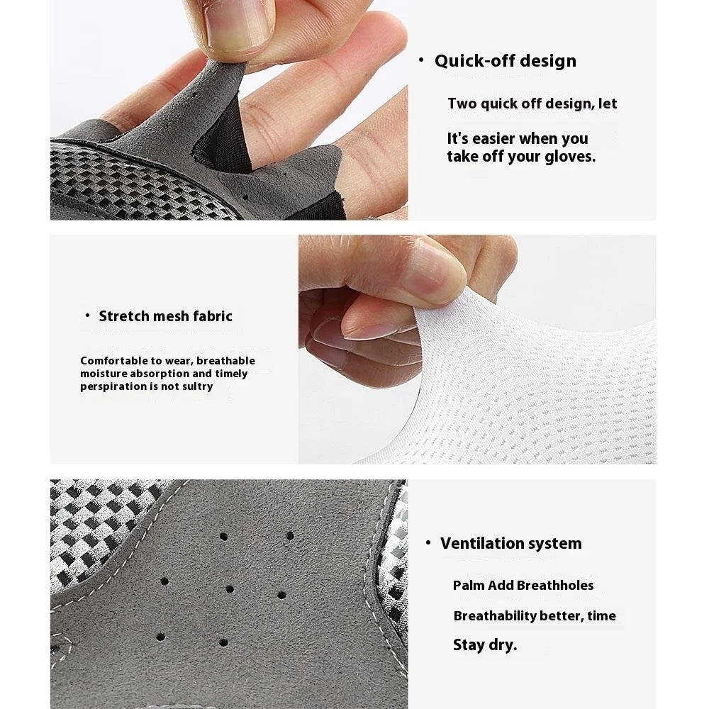 VILICO A0132 Shock Absorbing Cycling Gloves Anti Slip Fingerless Mittens for Outdoor Sports , Size L / White - 7