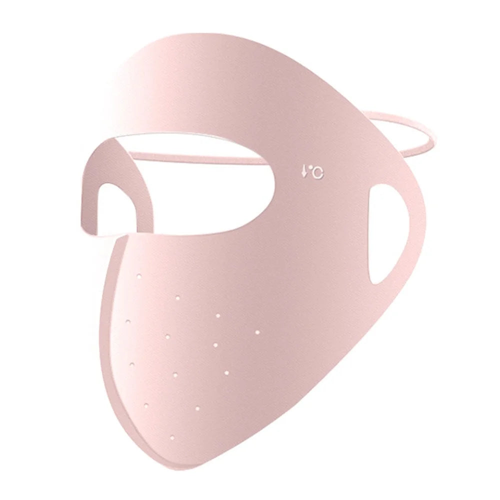 GOLOVEJOY XKZ68 Women Summer Cooling Full Face Mask Outdoor Ice Silk Breathable Sun Shield Mask - Pink - 1