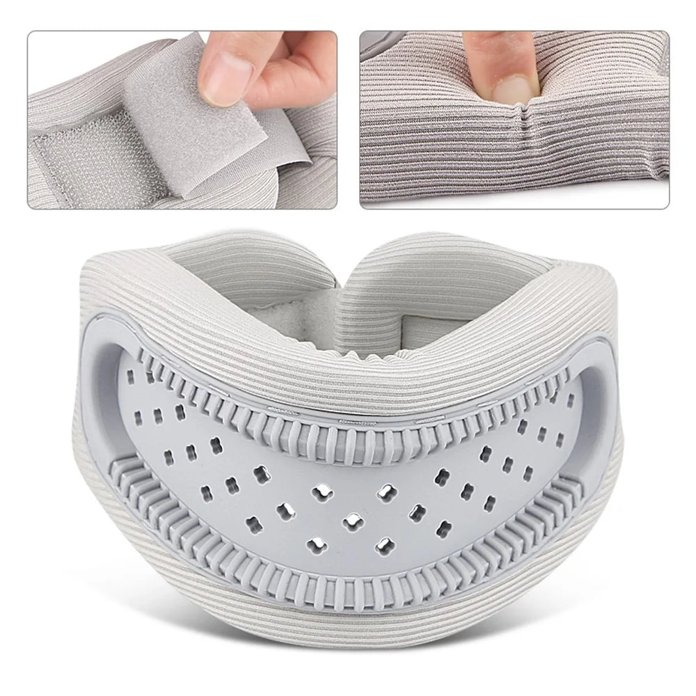 022 Hollow Neck Support Pillow Cervical Collar Memory Foam Cushion for Pain Relief Injury Recovery - Grey - 6