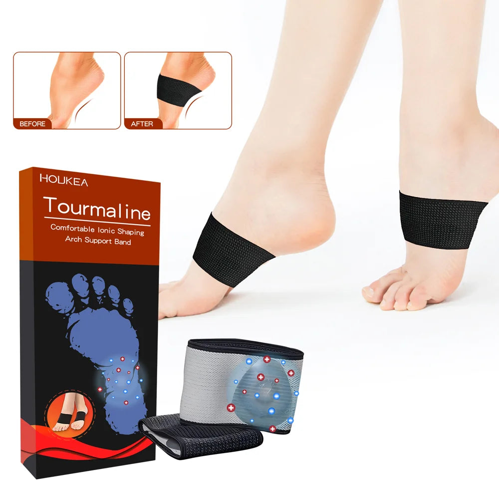 HOUKEA Tourmaline Orthopedic Arch Support Band Plantar Fasciitis Heel Pain Relief Foot Care - 1 Pair - 2