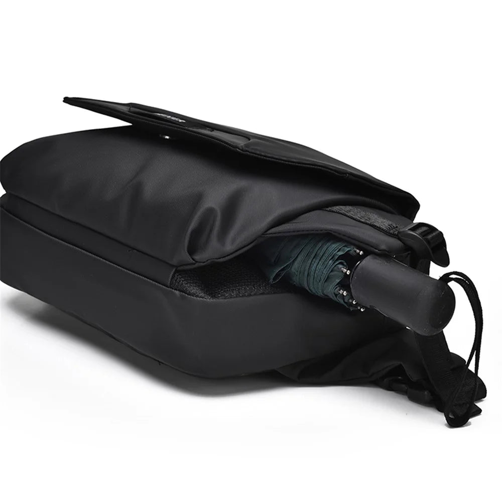 WEIXIER D511 Waterproof Nylon Crossbody Bag Men Travel Chest Bag, 32x7x20cm - Black - 5
