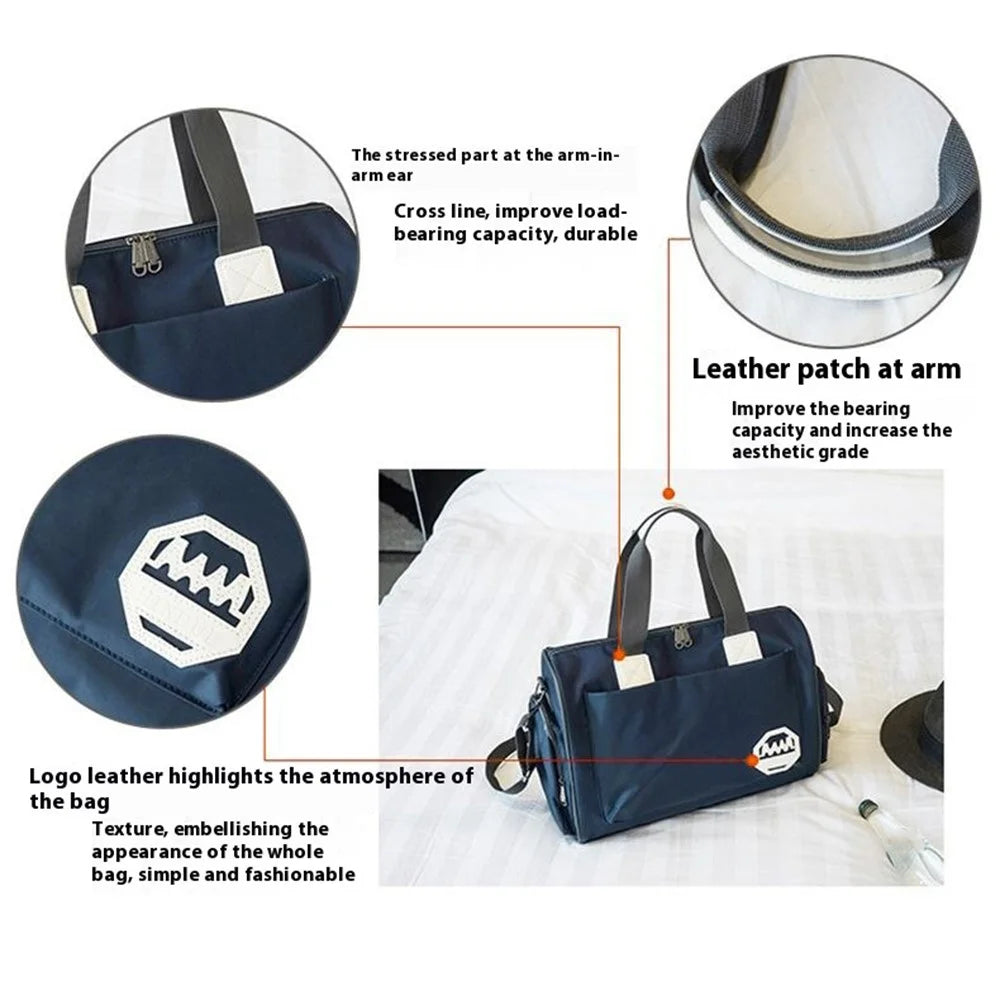 HINDUL Travel Duffel Bag Weekender Overnight Carry On Bag with Shoulder Strap, Size: 48*20*40cm - Dark Blue - 2