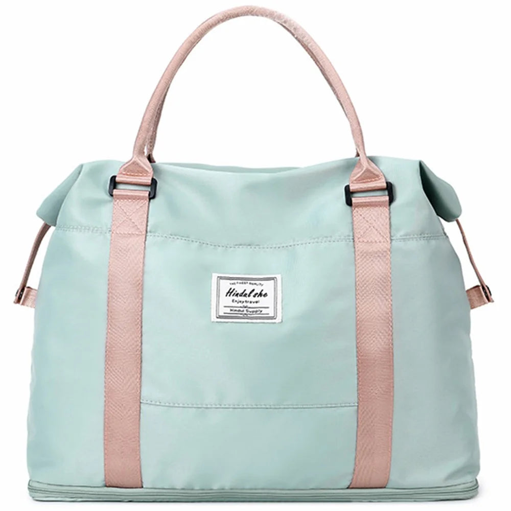 Travel Duffel Bag Waterproof Handbag Sports Tote Yoga Gym Bag, Size: 38*13*32cm - Green - 1