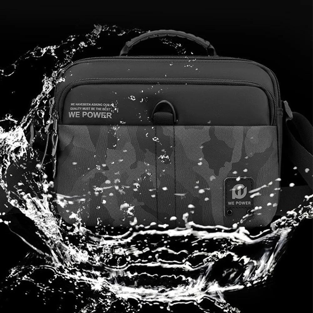 WEPOWER 1790 Men's Crossbody Bag Business Travel Shoulder Bag 20x8x14cm Nylon Waist Pack - Black - 3
