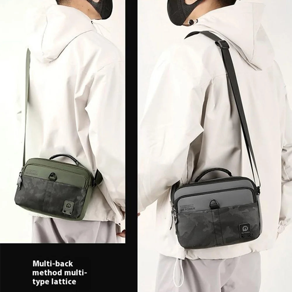 WEPOWER 1791 Men Business Casual Nylon Single Shoulder Crossbody Bag, Size L 25x10x19cm - Black - 7