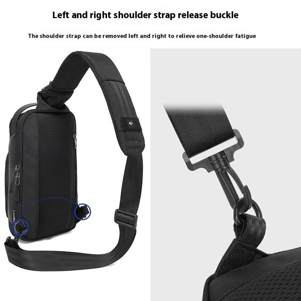 COOLBELL CB-7202 Waterproof Crossbody Bag Men Stylish Chest Pack for iPad 7.9-inch - Black - 5