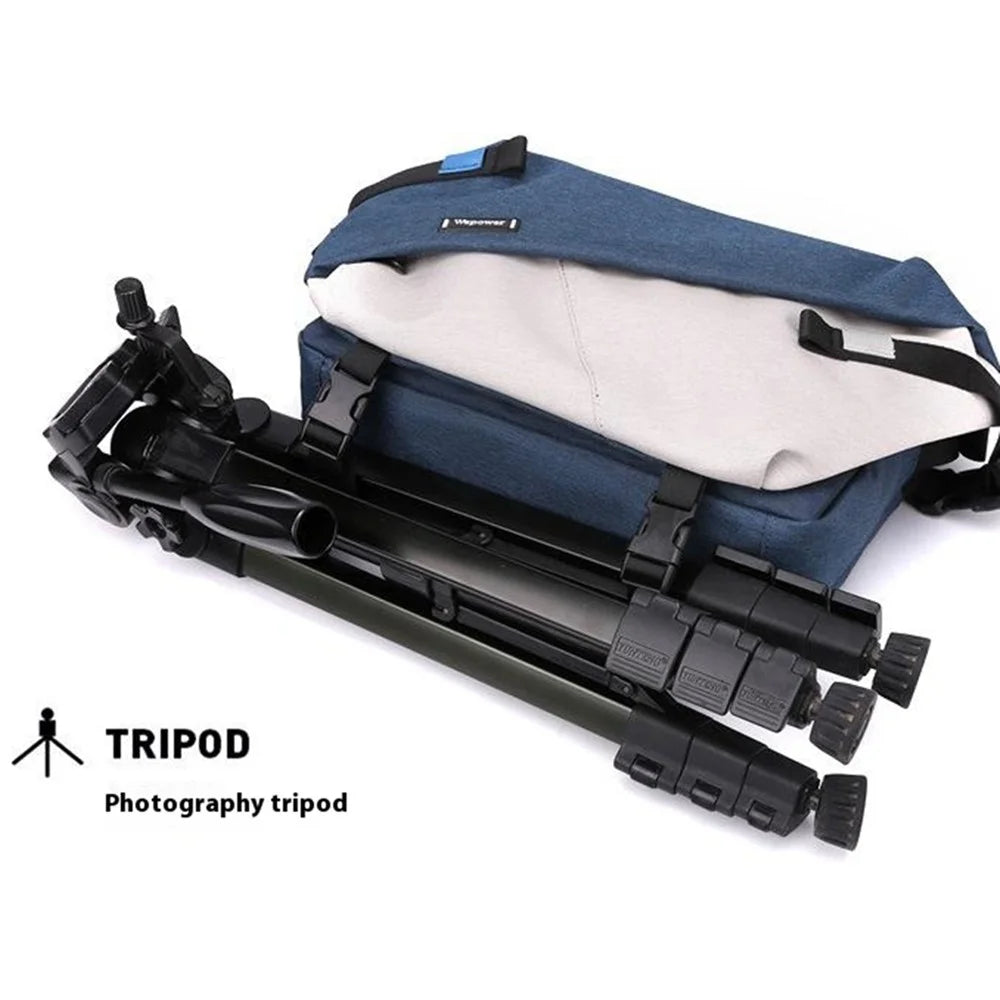 WEPOWER 1812 Stylish Men Large Capacity Messenger Bag Single Shoulder Crossbody Bag, Upgraded Version - Blue+Grey - 6