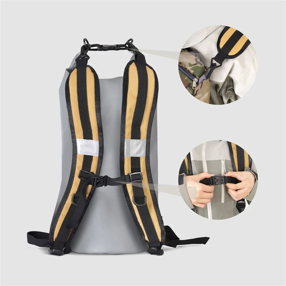 Quick Release Shoulder Strap Multipurpose Adjustable Length Shoulder Strap with Chest Buckle - Khaki - 7