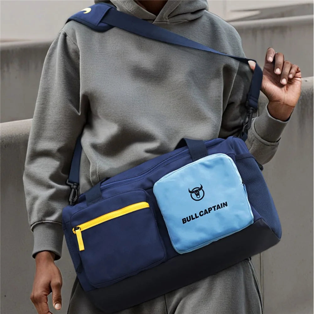 BULLCAPTAIN Wet Dry Separation Shoe Clothes Carrying Bag with Shoulder Strap for Travel Gym Sports - Sky Blue - 2