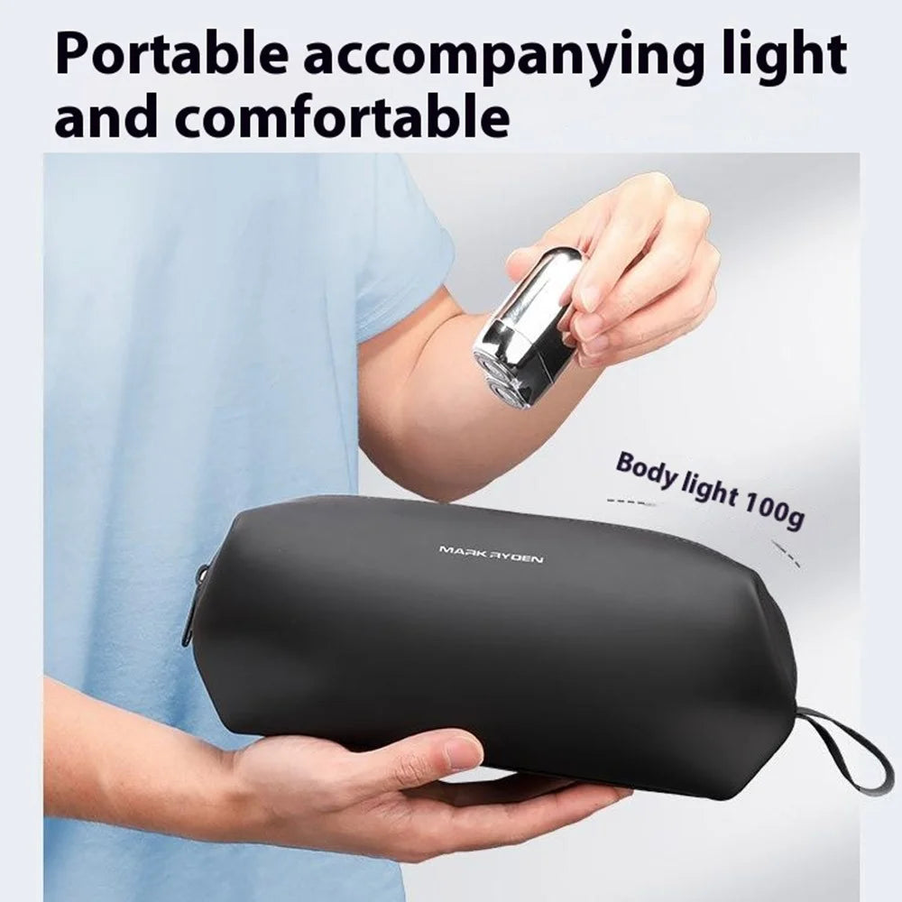 MARK RYDEN MR35 Business Travel Toiletry Bag Portable PU Men Cosmetics Storage Bag - Black - 3