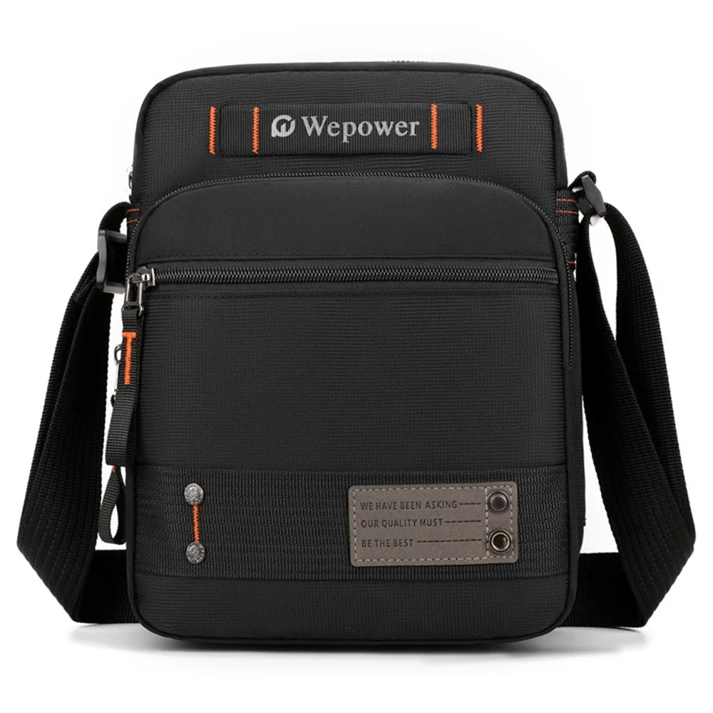 WEPOWER 8101 Men Single Shoulder Crossbody Bag Multi-Layer Waterproof Casual Travel Satchel - Black - 1