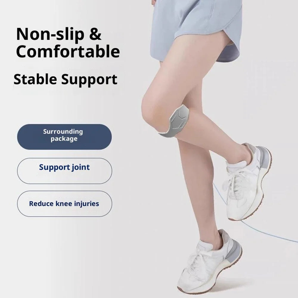 XX-025 1 Pair Sports Silicone Patella Strap Lightweight Breathable Knee Support Brace Joint Stabilization Pressure Relief - Grey - 3