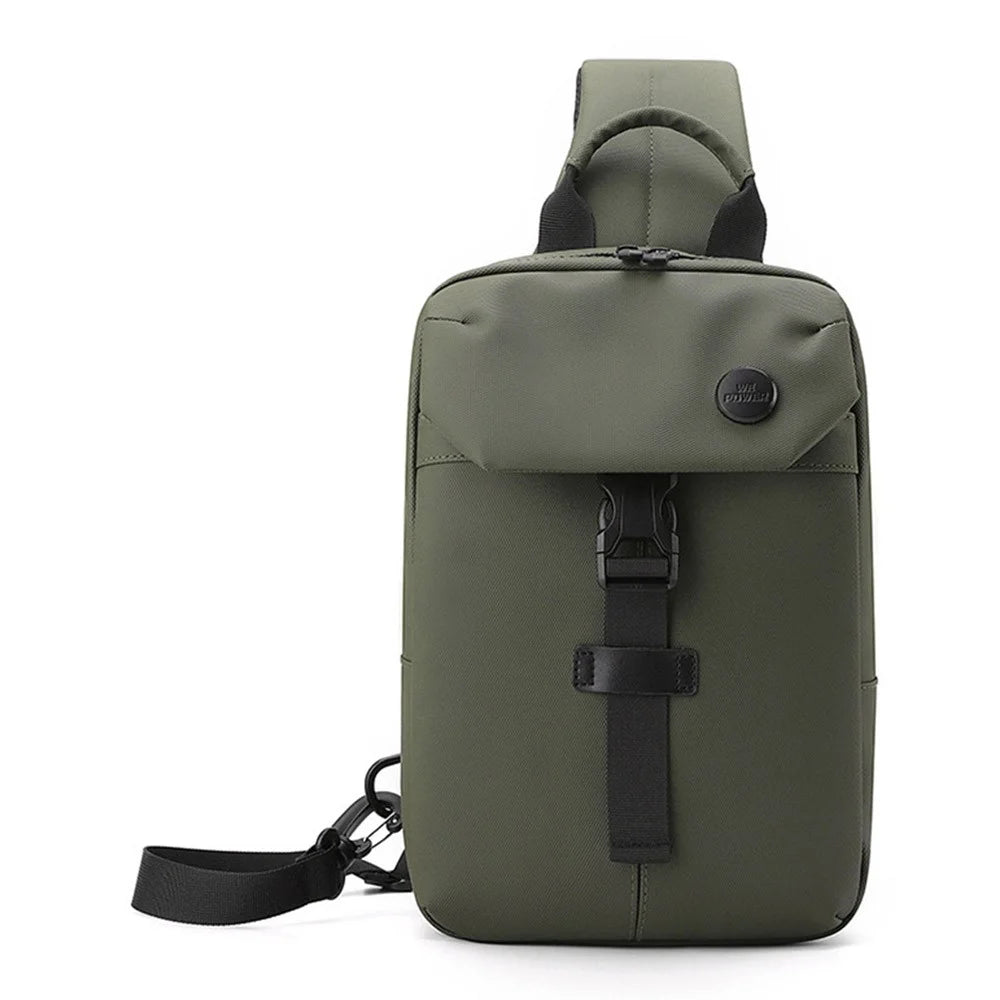 WEPOWER 1310# Casual Chest Bag Large Capacity Shoulder Pack Trendy Minimalist Design Practical Crossbody Bag - Army Green - 1
