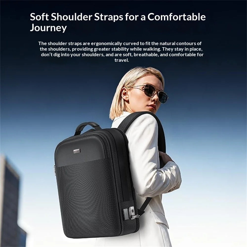 YESIDO WB65 Fingerprint Lock Business Backpack Large Capacity Oxford Fabric Daypacks with USB Charging Port - Black - 4