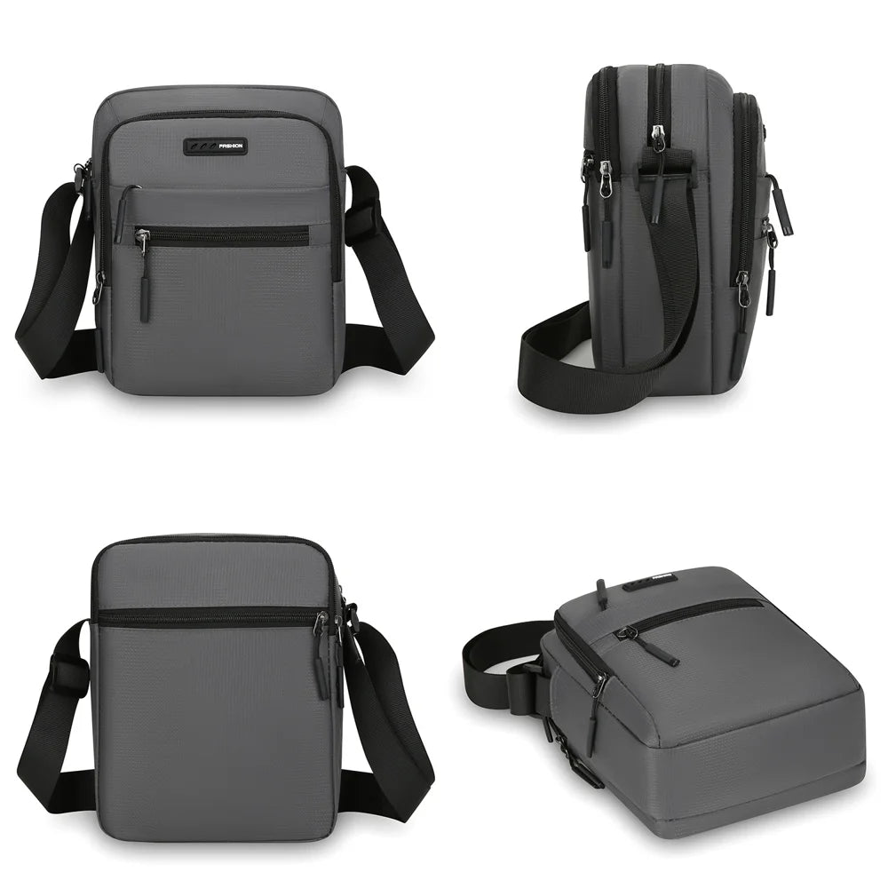 WEIXIER WD9501 Men Crossbody Bag Waterproof Multi-Compartment Shoulder Bag for Business Commute - Black - 5