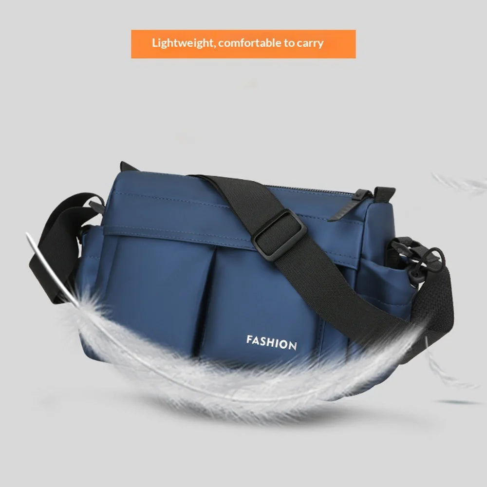 WEIXIER WD2563 Men's Crossbody Bag Large Capacity Sling Chest Bag for Commute Business - Black - 7