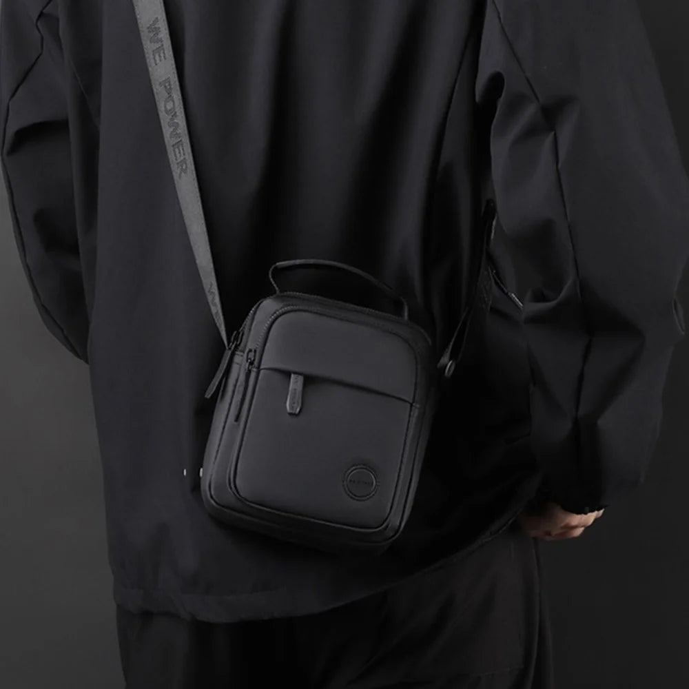 WEPOWER 1251# Oxford Cloth Shoulder Bag Water Repellent Men Crossbody Messenger Bag, Size L - Black - 2