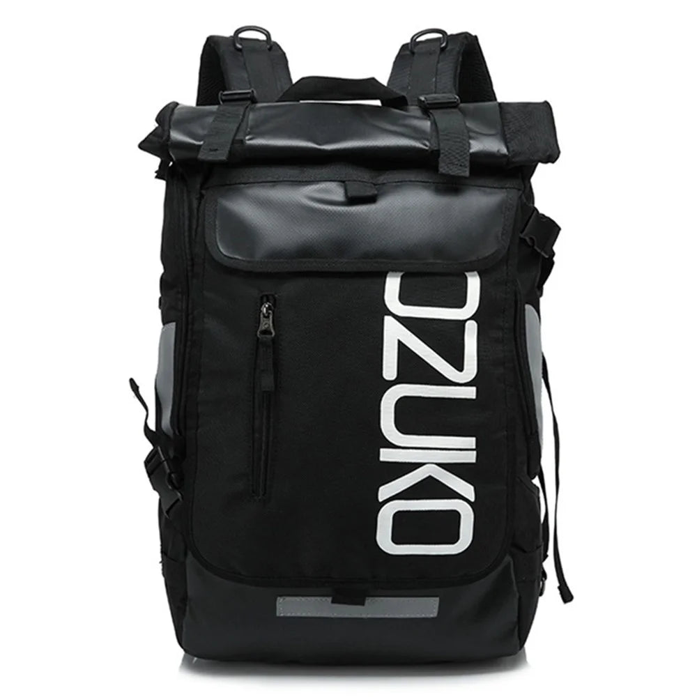 OZUKO 8020 Casual Travel Oxford Cloth Backpack Men Dual Shoulder Laptop Bag - Black - 1