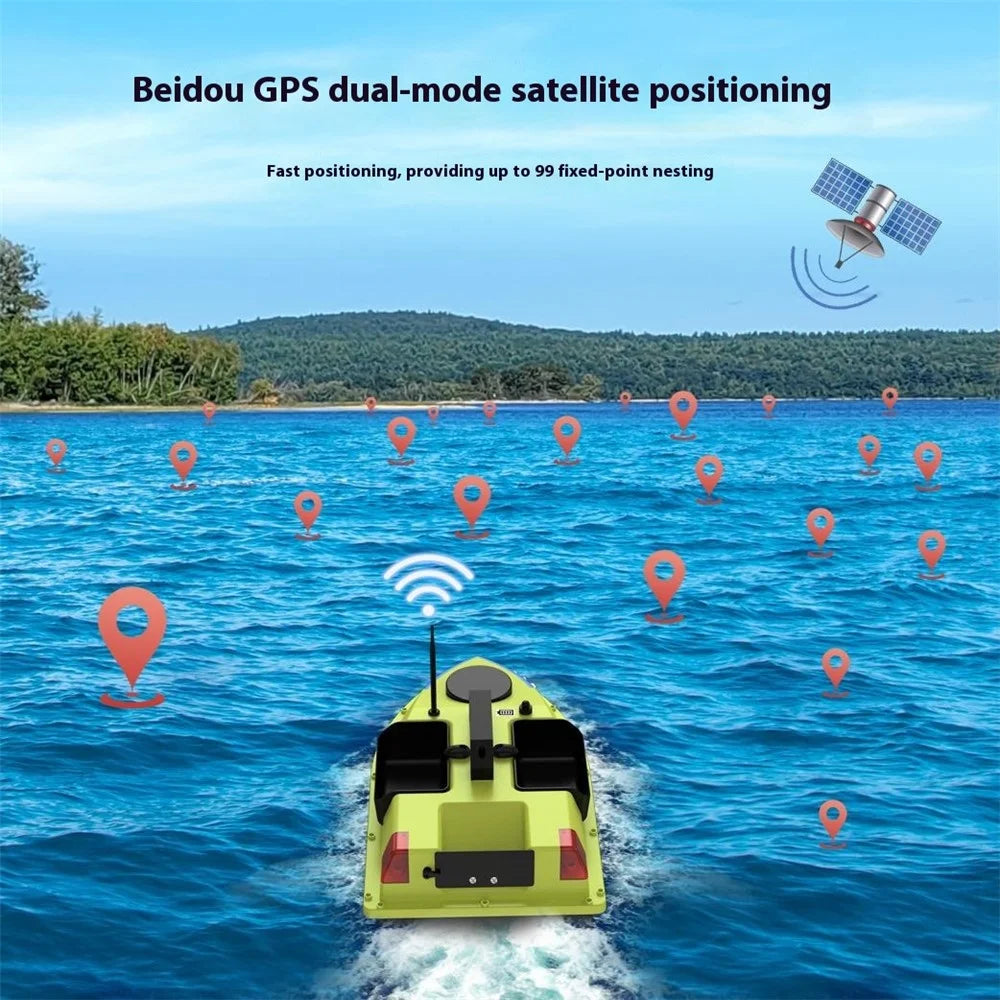 D20 3 Bait Slot Smart RC Bait Boat GPS Positioning 600m Auto Return Fish Feeder Hook Delivery Boat (CE Certified) - EU Plug - 2