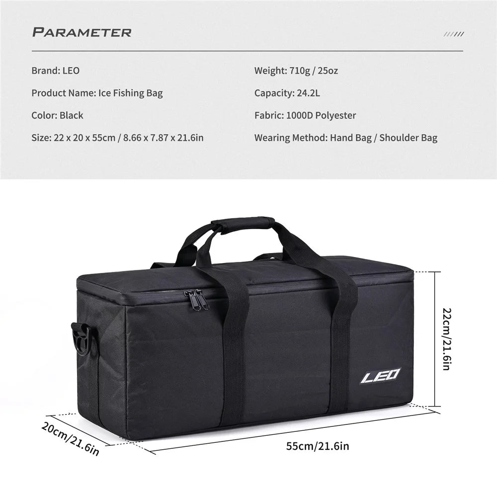 LEO 28248 Fishing Pole Tote Single Shoulder Bag 1000D Polyester Fishing Rod Carrying Bag - 3