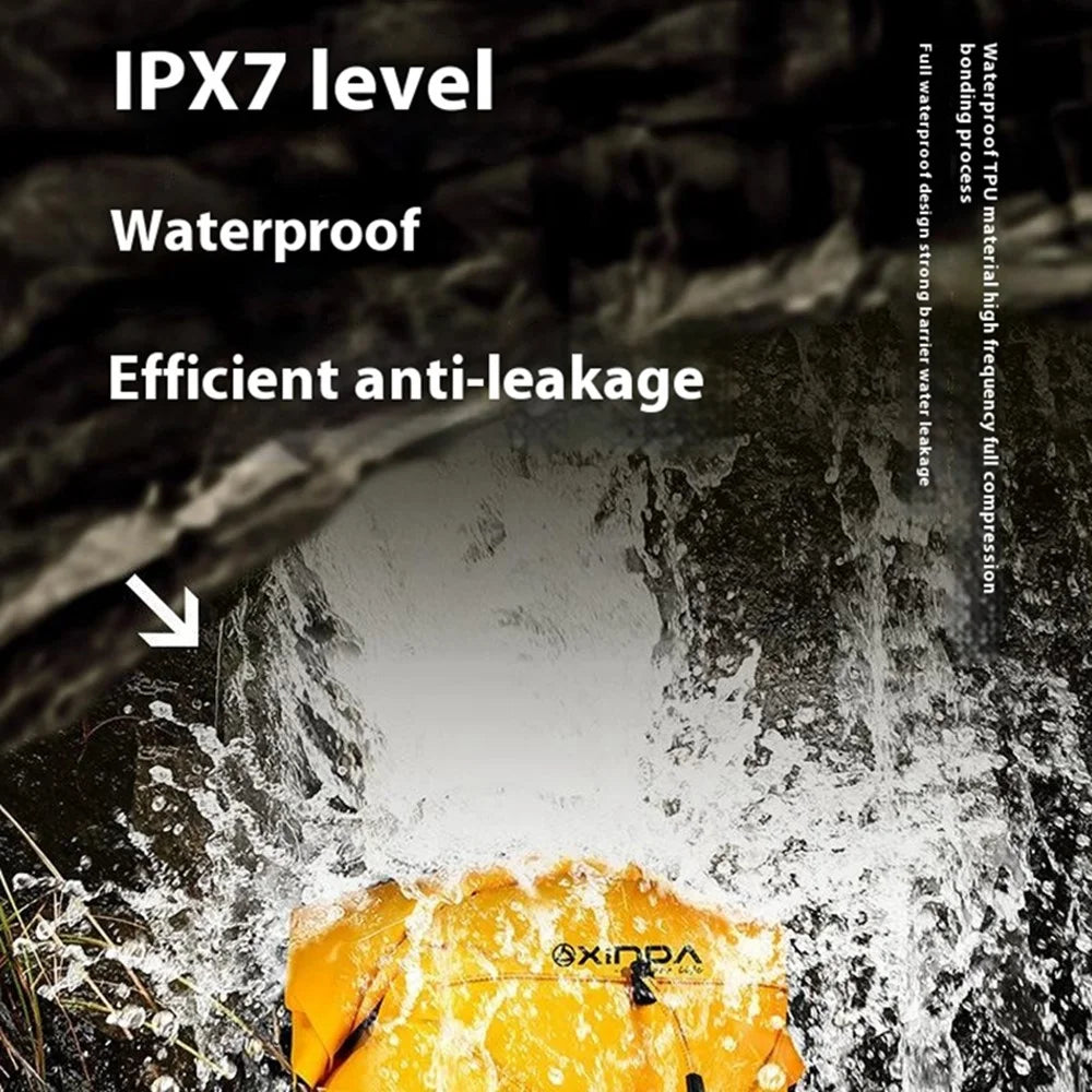 XINDA XD-BAG19 16L Waterproof Rock Climbing Backpack TPU+Polyester Hiking Equipment Storage Bag - Yellow - 4