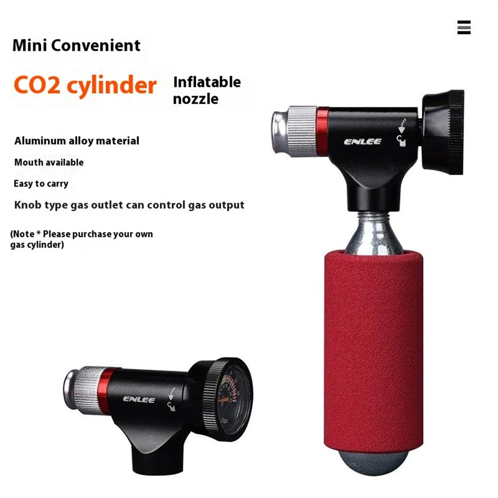 ENLEE Bicycle CO2 Cartridge Pump Nozzle Aluminum Alloy Road MTB Bike Inflating Nozzle - 2