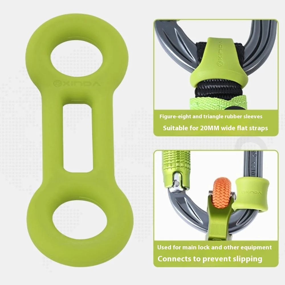 XINDA XD-PJ295 10Pcs Outdoor Rock Climbing Quick Draw Positioning Silicone Ring 8-Shape Rubber Sleeve - Green - 3