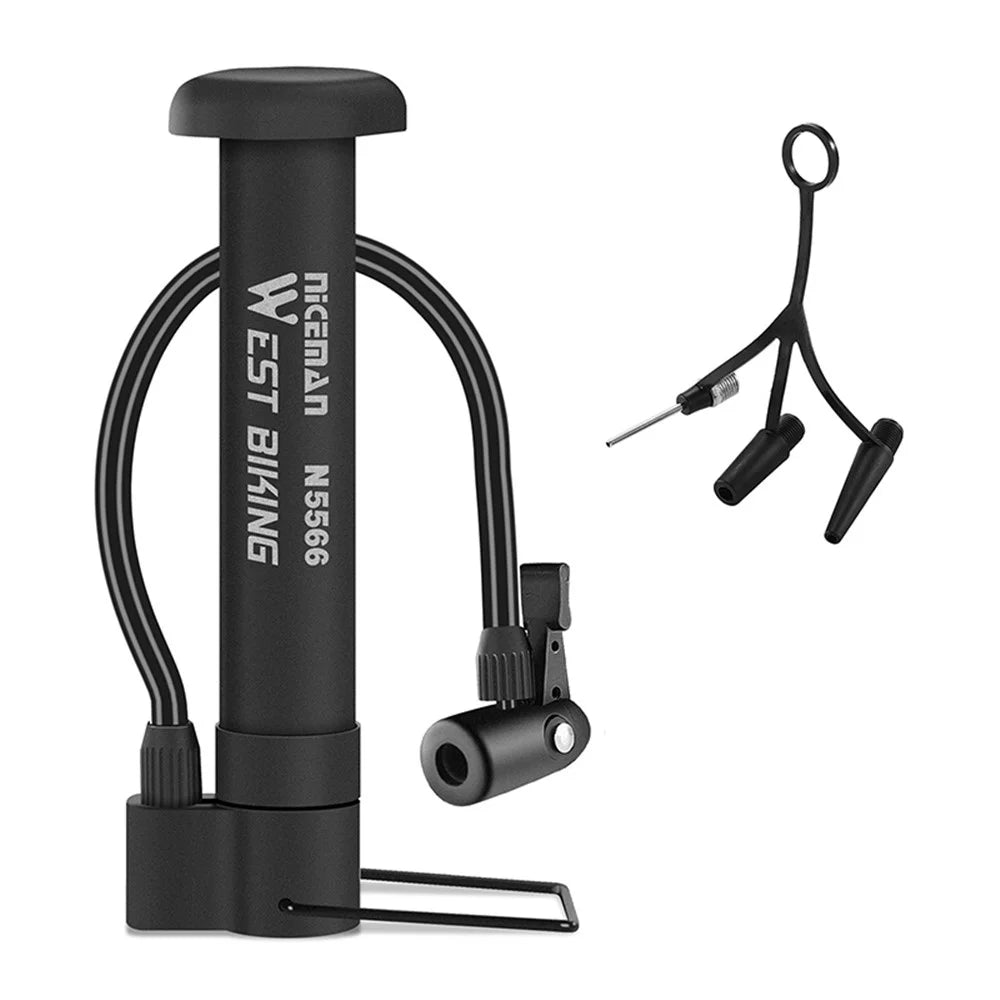 WEST BIKING YP0711140 Bicycle Foot Pump 80PSI Portable Tire Air Pump Mini Inflator for Electric Bikes / Balls - 1