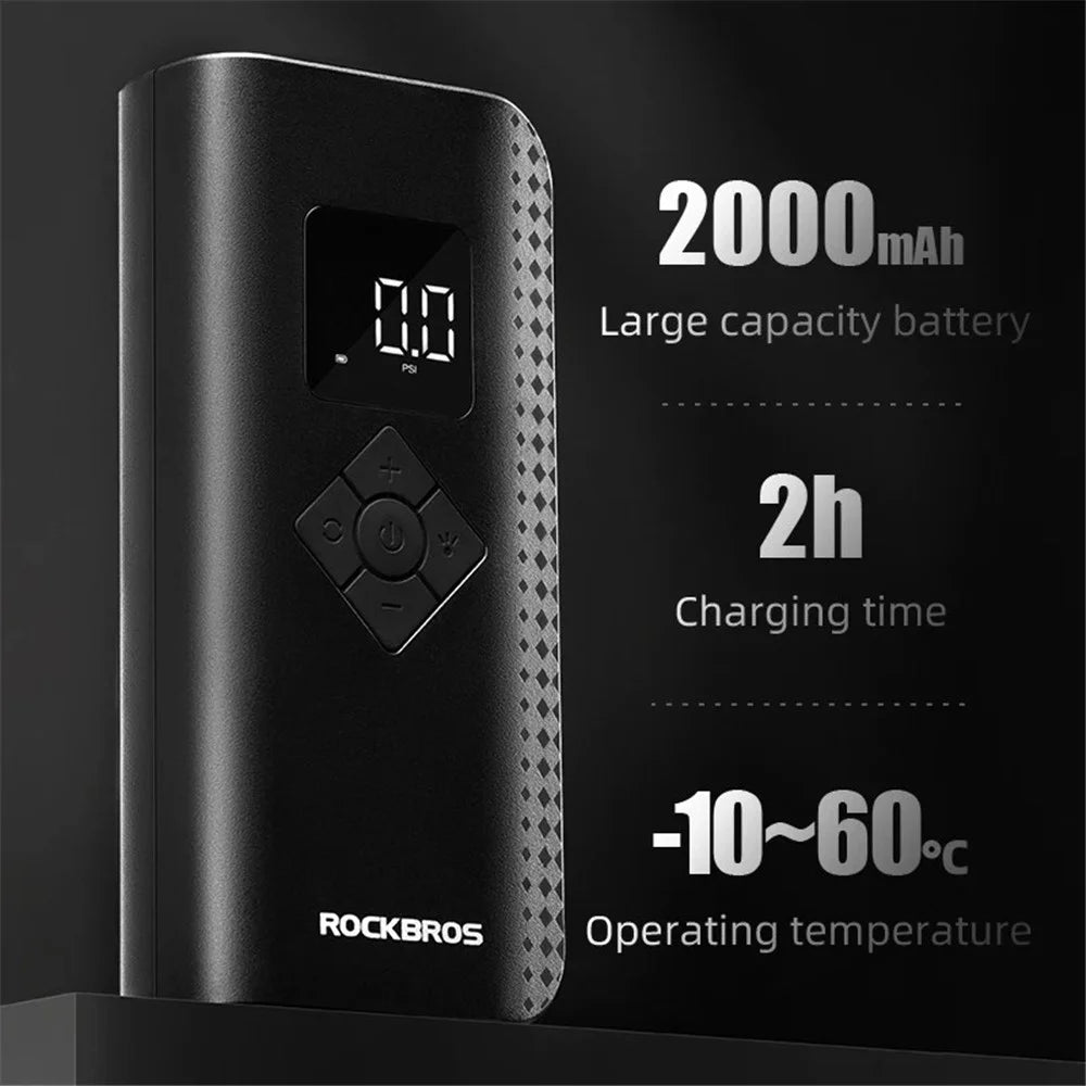ROCKBROS A13 Electric Pump 2000mAh 150PSI Cordless Tire Inflatable Pump Mini Compressor - 2