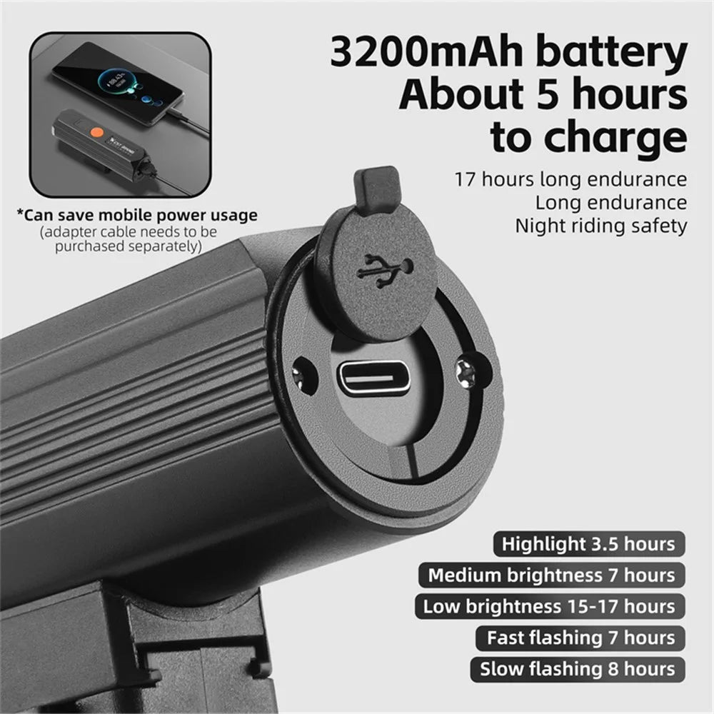 WEST BIKING YP0701434 Power Display 5 Modes Waterproof High Brightness Bicycle Headlight - 7
