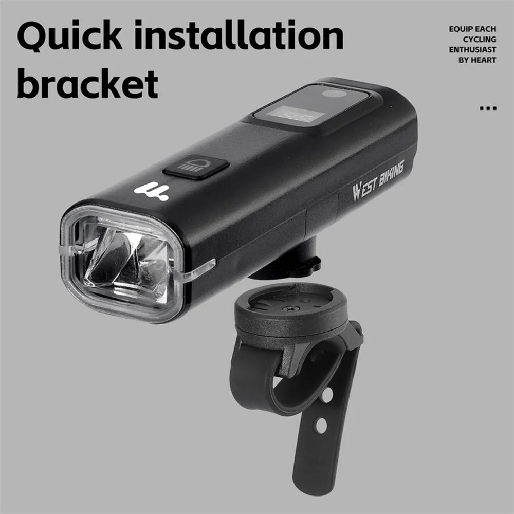 WEST BIKING YP0701457 Intelligent Light Sensing Bike Front Lamp 400 Lumens Bicycle Headlight ( with Digital Display ) - 2
