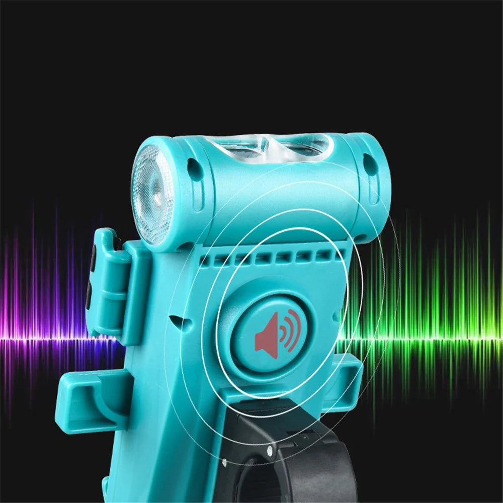 FY-330 3500mAh Power Bank Multifunctional Bicycle Headlight 5 in 1 Mountain Bike Light with Mobile Phone Clip/Bell Riding Accessories - Blue - 6