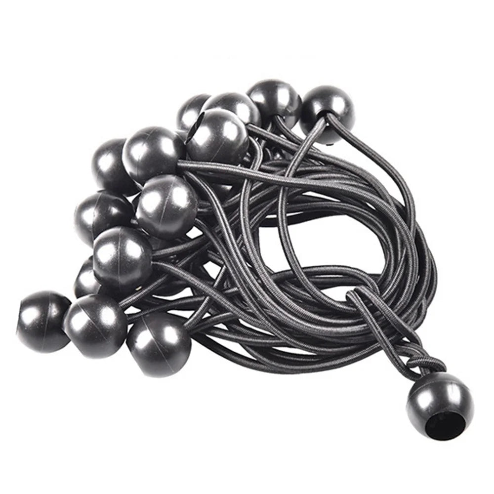 LUCKSTONE 10Pcs Tent Tie Down Rope Elastic Ball Buckle Fixed Strap for Outdoor Camping Hiking Fishing Awning - Black - 4