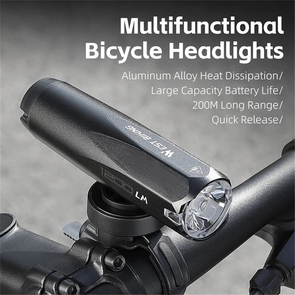 WEST BIKING YP0701404 Multifunctional Bicycle Light Sensing 600 Lumens Type-C Headlight Road Bike Light - 4