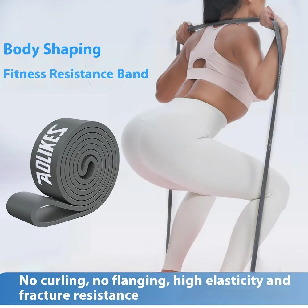 AOLIKES 3612 2080x4.5x29mm 35-85lb Resistance Band Workout Stretch Band for Muscle Strength Training, Black - 2
