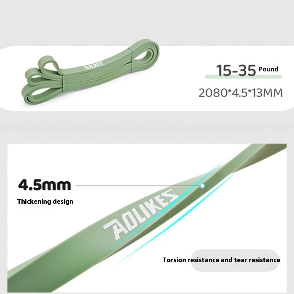AOLIKES 3612 2080x4.5x13mm 15-35lb Resistance Band Workout Stretch Band for Muscle Strength Training, Green - 5