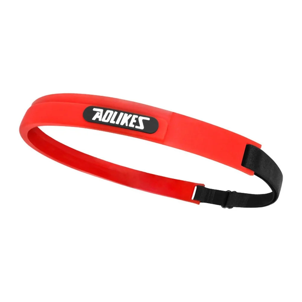 AOLIKES TD-2113 Non Slip Silicone Sweatband for Sports / Fitness Running Sweat Wicking Adjustable Headband - Red - 1