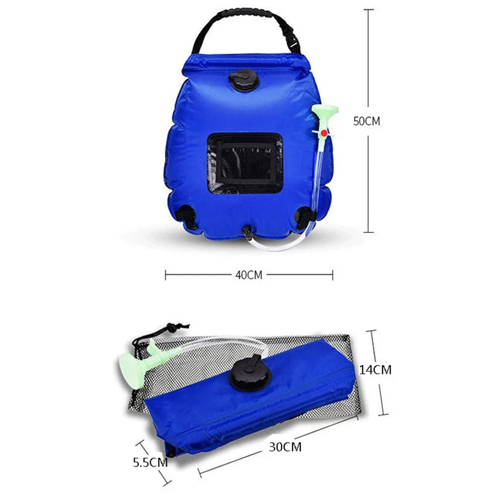 AOTU AT6628 20L Portable Shower Bag Solar Heating Shower Bag for Outdoor Camping Hiking - Black - 7