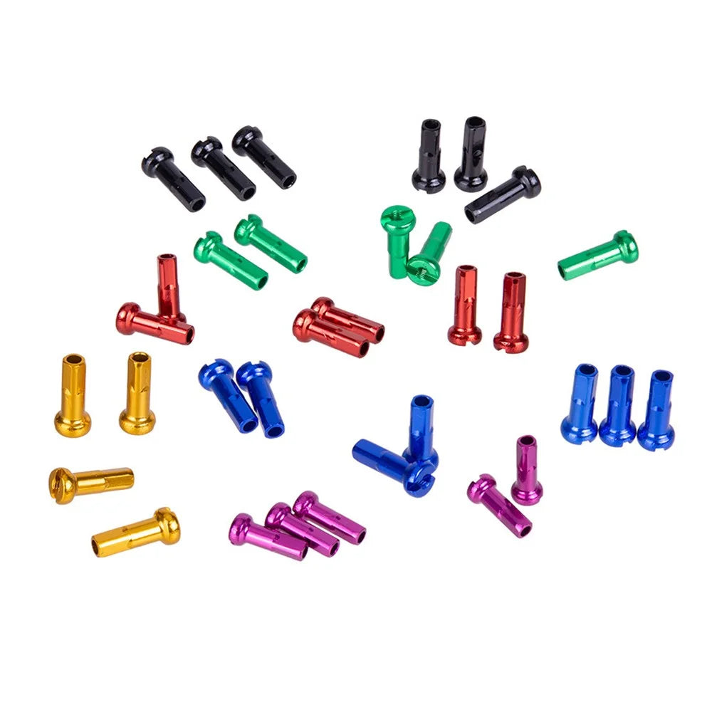 ZTTO 12Pcs / Pack Mountain Bike Color Spoke Cap Aluminum Alloy 14G Spoke 14mm Bicycle Spoke Accessories - Black - 2