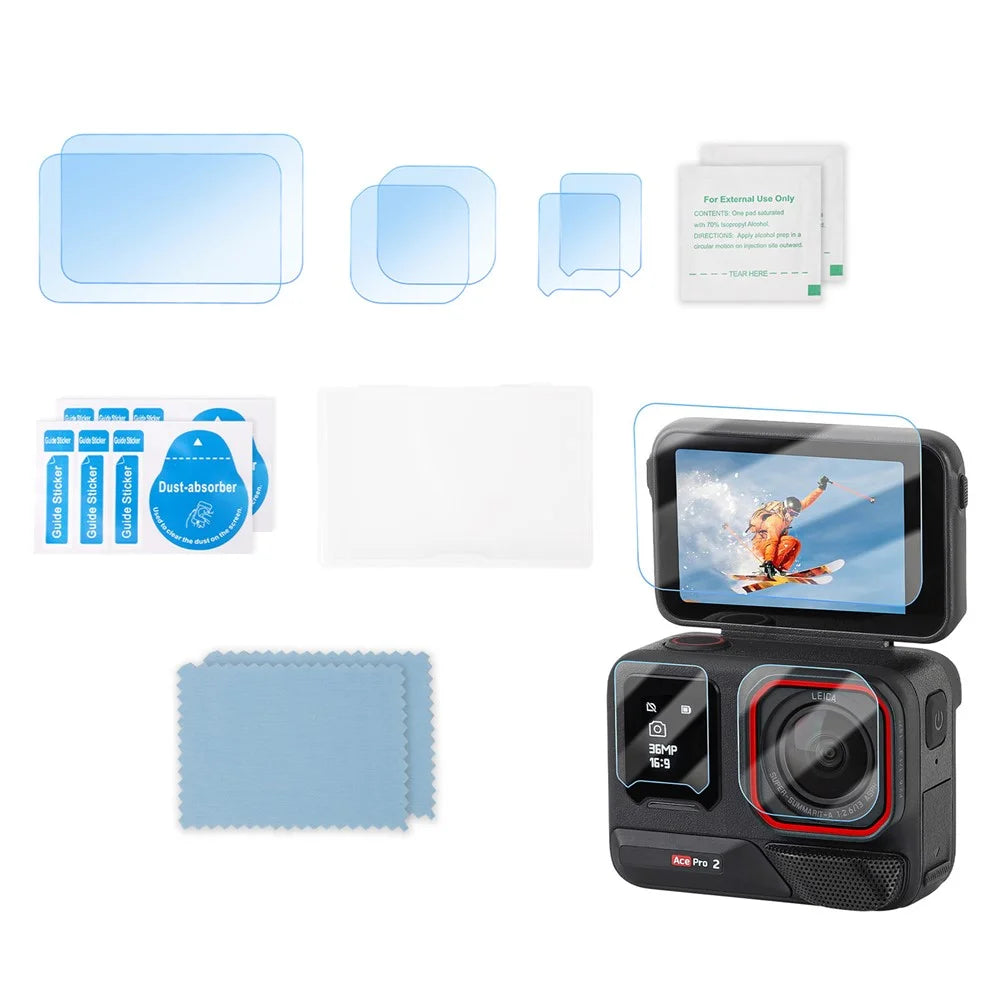 SUNNYLIFE EP2-BHM917 For Insta360 Ace Pro 2 Camera 2 Set Tempered Glass Camera Screen Lens Films - 1