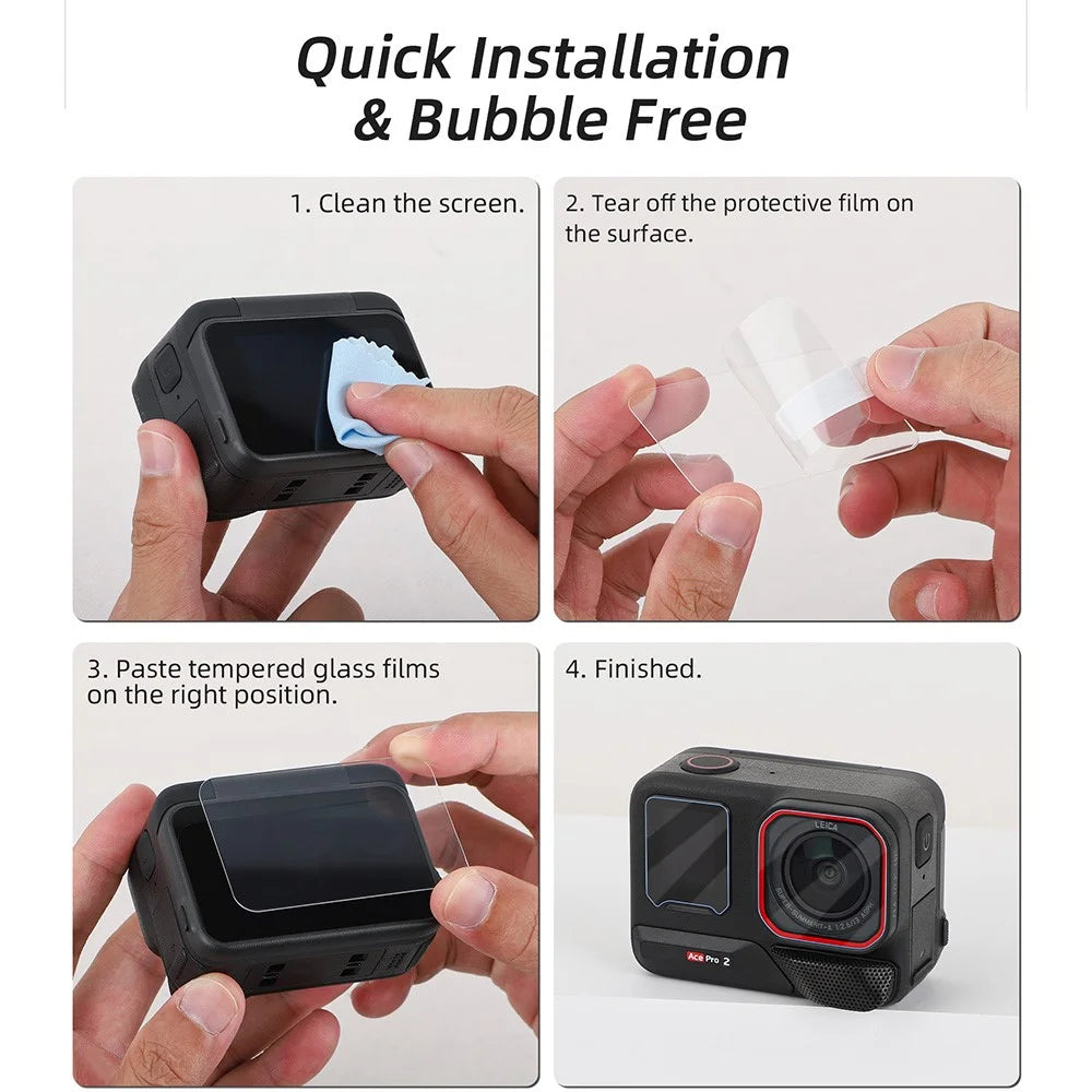 SUNNYLIFE EP2-BHM916 For Insta360 Ace Pro 2 Camera 1 Set Tempered Glass Camera Screen Lens Films - 4