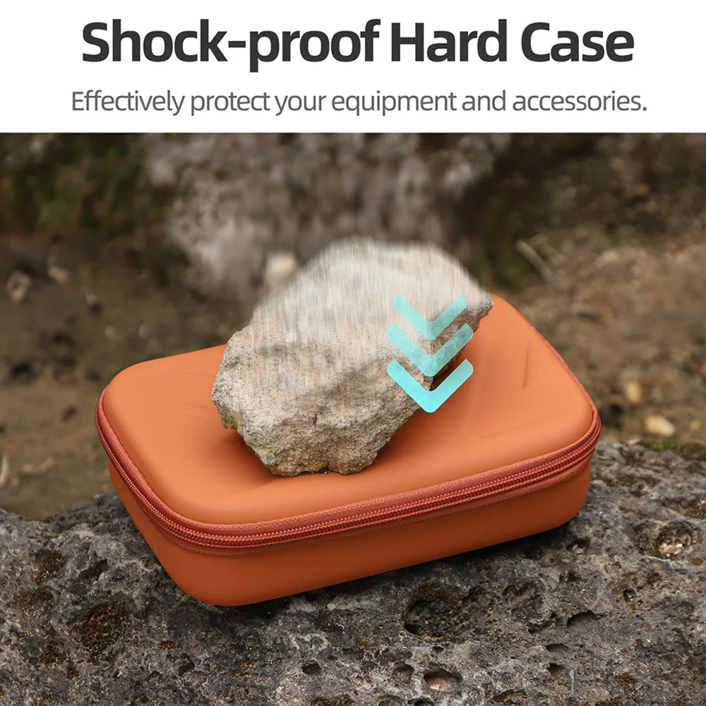 SUNNYLIFE O7P-B984 For DJI Osmo Mobile 7 Pro Storage Case Leather EVA Carrying Bag - Orange - 3