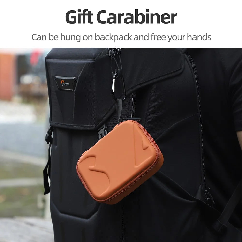 SUNNYLIFE O7P-B984 For DJI Osmo Mobile 7 Pro Storage Case Leather EVA Carrying Bag - Orange - 4