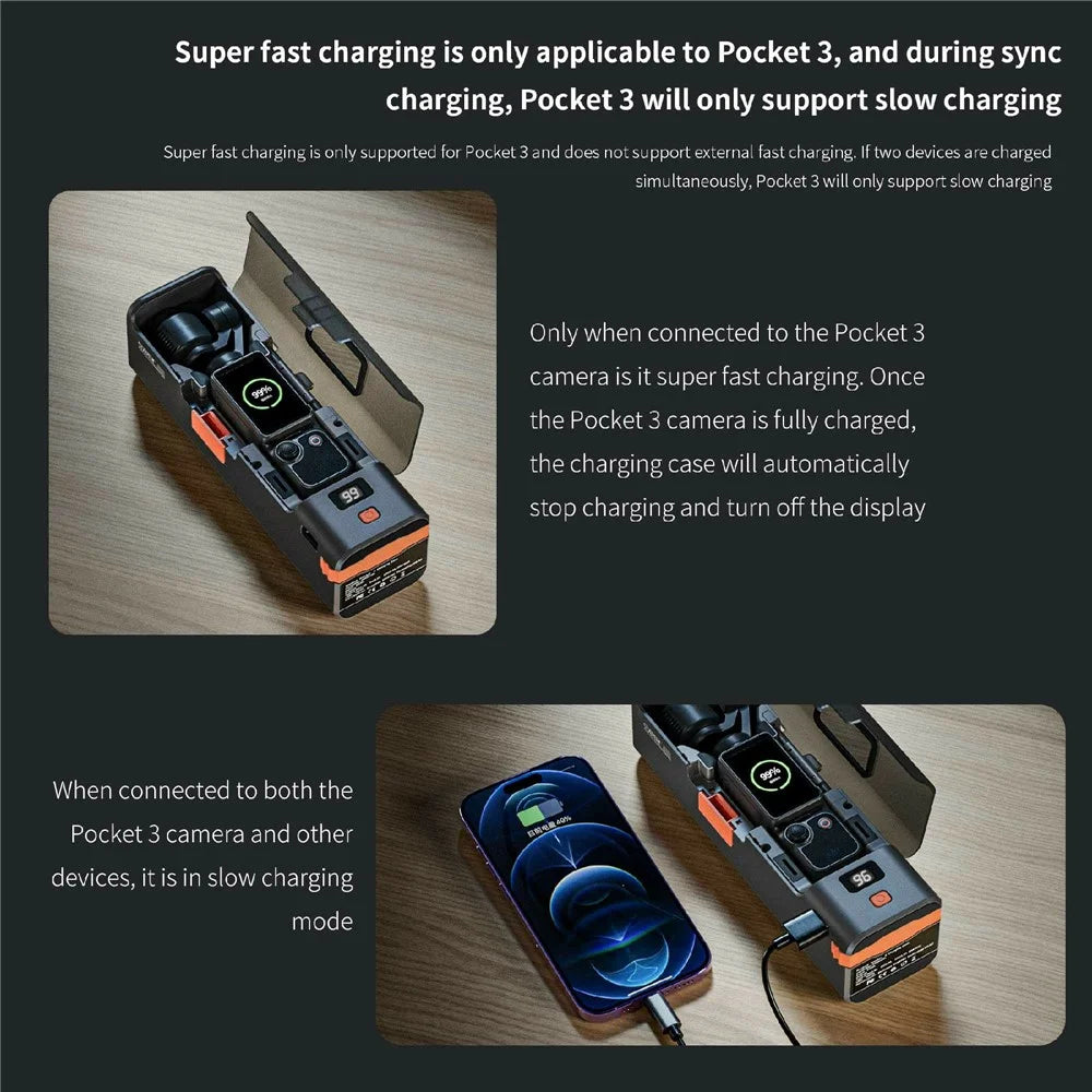 STARTRC 1144932 For DJI Osmo Pocket 3 Pocket Camera Charging Case 9000mAh Battery Pack - 6