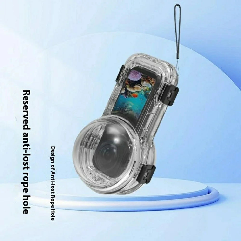 For Insta360 X5 Action Camera Waterproof Case Invisible Diving Housing Compatible with Magnetic Quick Release Mount - 5